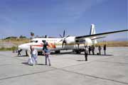 Ethiopian Arlines Fokker F50. Typical domestic aircraft on frequent routes. Ethiopia.
