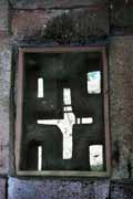 Window in stone church at Lalibela. Ethiopia.