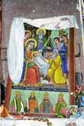 Holy picture at Lalibela stone church. Ethiopia.