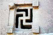 Window of stone church. Lalibela. Ethiopia.