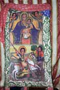 Holy picture at Lalibela stone church. Ethiopia.