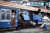 Steam engine at Darjeeking railway station. India.