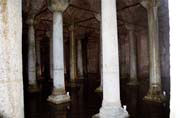 Basilica Cistern, constructed in 532 by Emperor Justinian is 70m wide and 140m long. The roof is supported by 336 collumns. Istanbul. Turkey.