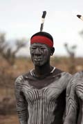 Mursi man. South,  Ethiopia.
