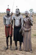 Mursi men. South, Ethiopia.