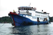 Ship which we used for travelling to Siberut island. Sumatra, Indonesia.
