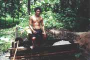Sago processing. Siberut island. Sumatra, Indonesia.