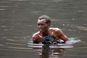 The salt is retrieving from the lake without any mechanization. Salt Lake, El Sod. South, Ethiopia.