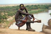 Karo man. Ethiopia.