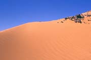 Sand dunes. Pyramids at Meroe. Sudan.