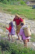 Coming back from fields. Tana Toraja area. Indonesia.