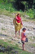 Coming back from fields. Tana Toraja area. Indonesia.