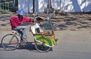 Becak - typical indonesian way of local transport. Ujung Pandang. Indonesia.