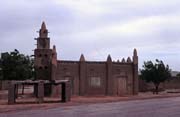 Muddy mosque built at sahel architecture style. Bor village. Mali.