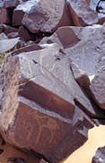 Neolithic paintings at Adrar des Ifoghas. Sahara desert. Mali.