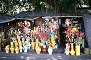 Flower sellin gin Yogyakarta. Java, Indonesia.