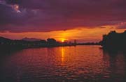 Sunset at Kuching city. Sarawak,  Malaysia.