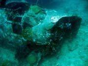 Diving around Togian islands, Kadidiri, plane wreck B24 from the 2nd World War sunken on Mai 3rd, 1945. Indonesia.