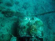 Diving around Togian islands, Kadidiri, plane wreck B24 from the 2nd World War sunken on Mai 3rd, 1945. Indonesia.