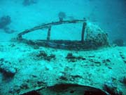 Diving around Biak islands, Catalina wreck dive site. Papua, Indonesia.