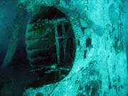 Diving around Biak islands, Catalina wreck dive site. Papua, Indonesia.