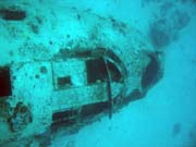 Diving around Biak islands, Catalina wreck dive site. Papua, Indonesia.