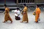 Morning offering. Pakbeng village. Laos.