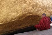 Stupa called Kyaiktiyo (Golden rock). Myanmar (Burma).