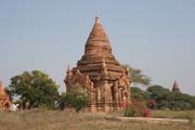 The Temples of Bagan cover an area of 16 square miles. The majority of its buildings were built in the 1000s to 1200s, during the time Bagan was the capital of the First Burmese Empire. Myanmar (Burma).