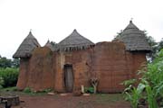 Traditional house of Somba ethnic called tata somba. They look like small fortified castles. Boukoumb area. Benin.