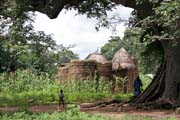 Traditional house of Somba ethnic called tata somba. They look like small fortified castles. Boukoumb area. Benin.