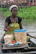 Morning floating market at Ganvi town. Benin.