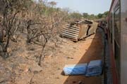 Train travel to the north town N'Gaoundr. Cameroon.