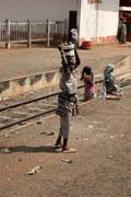 Train travel to the north town N'Gaoundr. Cameroon.