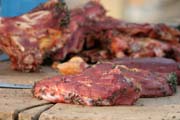 Fresh meat on teh market. Lake Chad area. Cameroon.