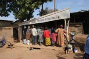 Street shops at N'Gaoundr town. Cameroon.