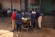 Children street life at N'Gaoundr town. Cameroon.
