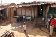 Street at N'Gaoundr town. Cameroon.