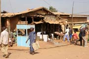 Street at N'Gaoundr town. Cameroon.