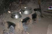 View to the kitchen at King palace at Oudjilla village. Each from 50 wives has this kitchen. Cameroon.