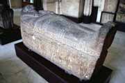 One of the many sarcophagus in Egyptian museum in Cairo. Egypt.