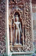 Decoration of Banteay Srei. Angkor Wat temples area. Cambodia.