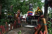Chao Mae Tuptim Shrine, one of the most extraordinary spirit houses in Bangkok, Thailand. Thailand.