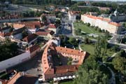 Awesome Prague panorama from balloon. Czech Republic.
