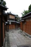 Ishibei-koji street - perhaps the most beautiful street at Kyoto with elegant traditional wood Japanese houses, Kyoto. Japan.
