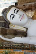 Famous reclining Buddha (55m long, 16m high) - Shwethalyaung Buddha, Bago town. Myanmar (Burma).