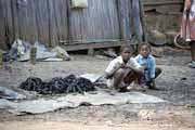 Charcoal selling, Ile Sainte Marie island. Madagascar.