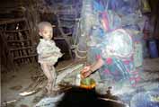 Inside local house in Simien mountains. Ethiopia.