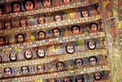 Paintings in Debre Berhan Selassie church in Gonder. Ethiopia.