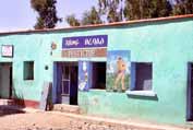 Advertising v Aksumu. Ethiopia.